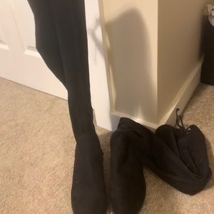 Black knee high boots